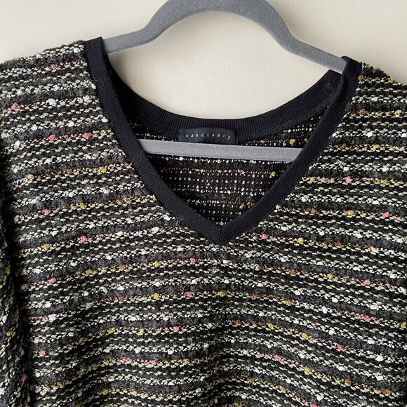 Sanctuary Black and Multicolor V-Neck Sweater - Picture 3 of 9